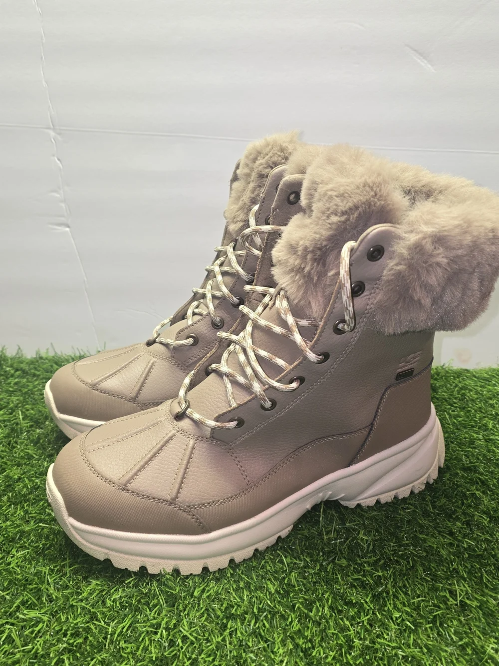 UGG Women's Tan Fur-Trim Snow Boot